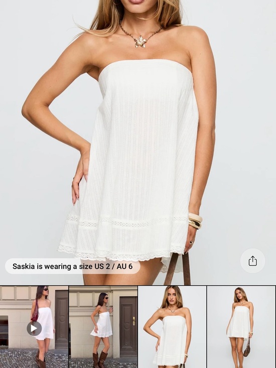 Princess Polly Dresses & Skirts - Princess Polly White Strapless Swing Mini Dress